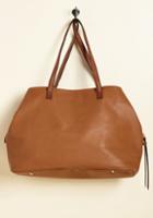 Modcloth Minutes Turn To Sections Bag In Toffee