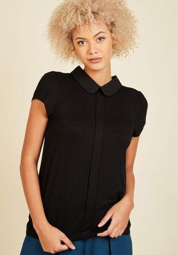  Perfected Polish Knit Top In Noir In S