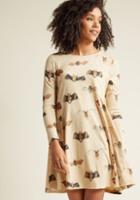 Pepaloves Pepaloves Bat'll Do Long Sleeve Shift Dress In S