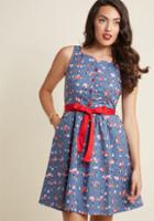 Retrolicious Retrolicious Buttoned-up Bliss Cotton A-line Dress In 2x