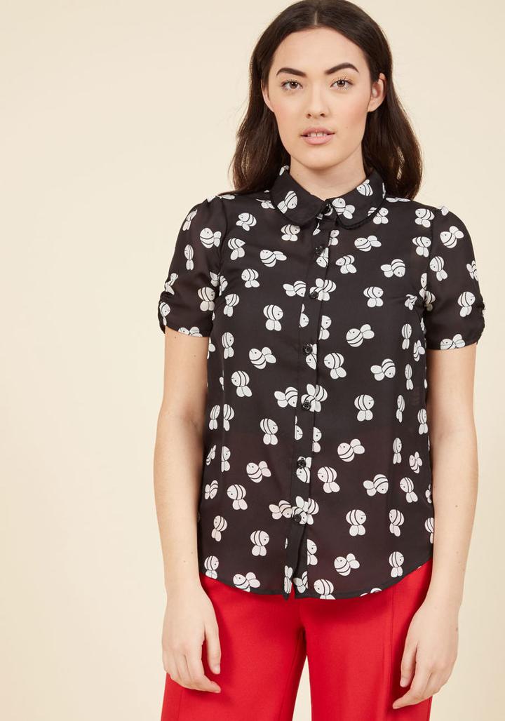  Migrate-est Inspiration Button-up Top In Bumblebees In Xl