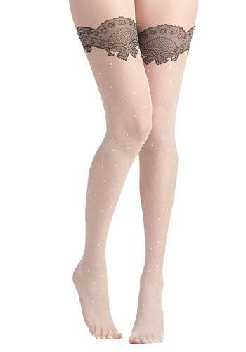 Leg Avenue, Inc. Fan Flair Tights In White From Modcloth