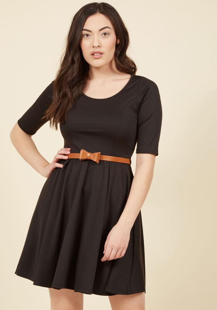 Modcloth Abiding Beauty A-line Dress In Black