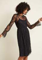 Modcloth Emboldened Bliss Lace Midi Dress In M