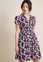 Modcloth Summer School Cool Shirt Dress In Floral In S