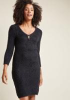 Jackbybbdakota Fuzzy Feeling Sweater Dress In Black In L