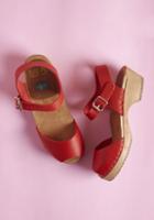 Modcloth Skansen Strut Leather Clog In Red In 7