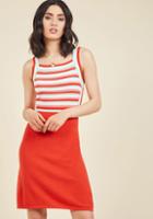Modcloth Right On, Retro Knit A-line Dress In Xxs