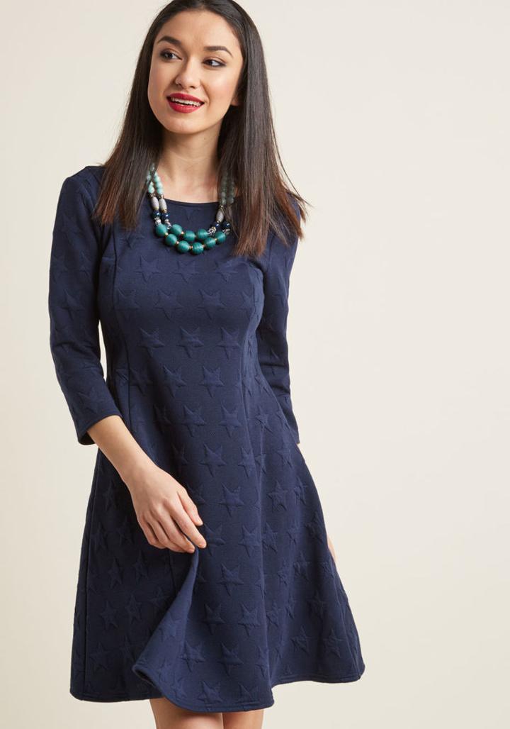Modcloth In The Mix Knit Dress In Stars In Xxs