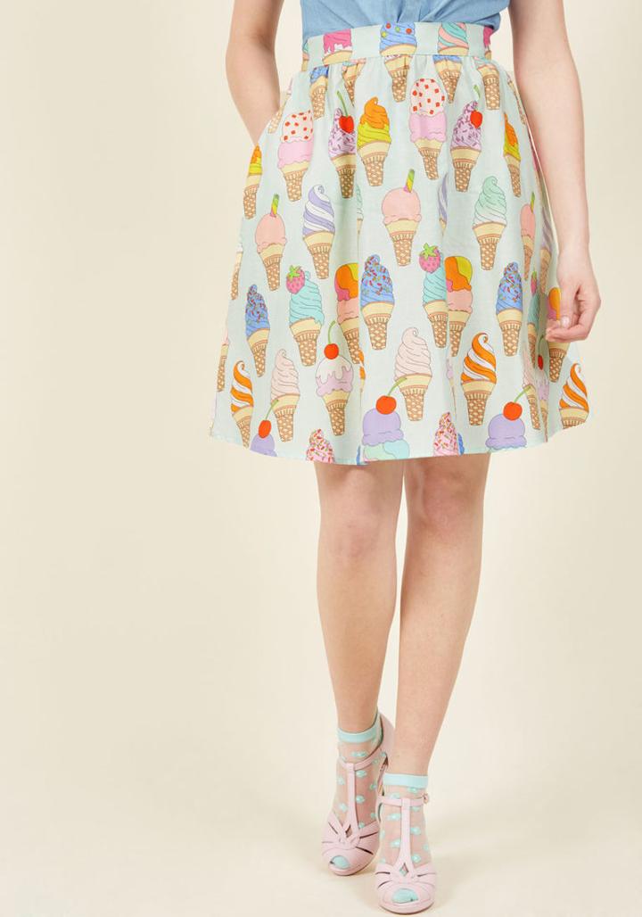 Modcloth Fro-yo Information Midi Skirt In 3x