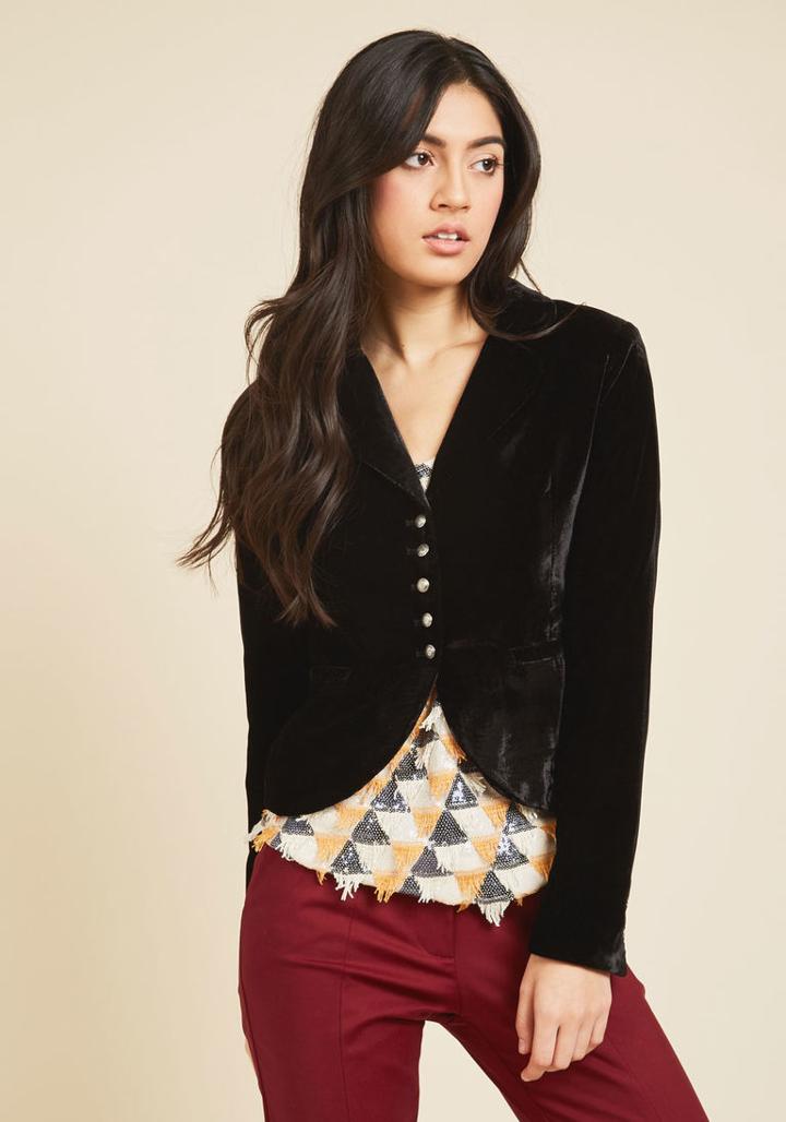  Upwardly Noble Velvet Blazer In M