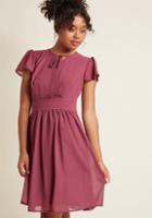 Modcloth Surplice A-line Dress With Flutter Sleeves In Jam In 4x