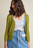Modcloth Charter School Cardigan In Chartreuse In L