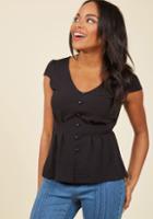 Modcloth Authentically Alluring Top Button-up Top In