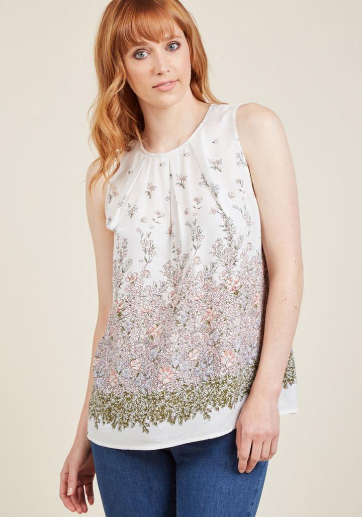 Modcloth Sustained Sweetness Sleeveless Top In Xs