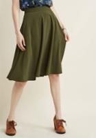 Modcloth Just This Sway Midi Skirt In Olive In 1x