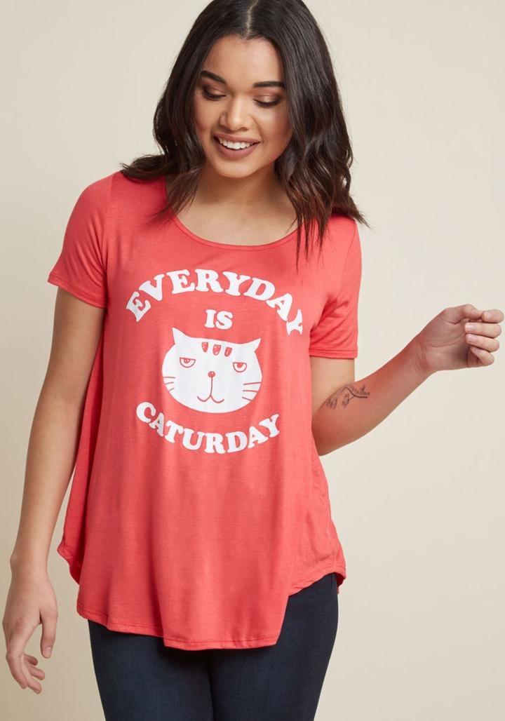 Modcloth Everyday Is Caturday Graphic Tee In 3x