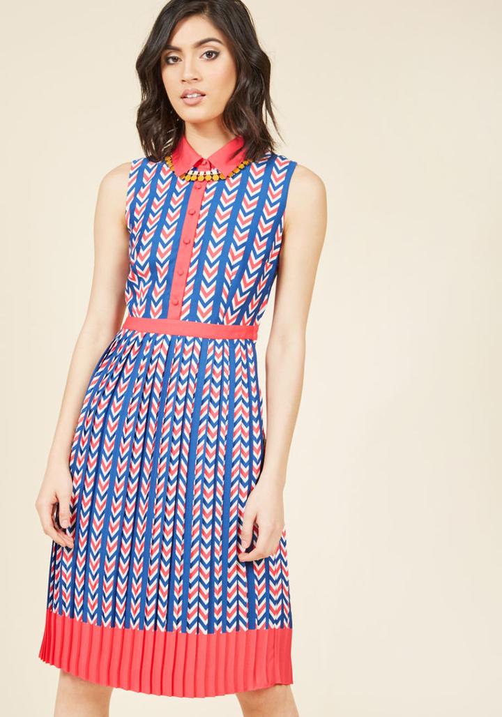 Modcloth Just My Typist Sleeveless Shirt Dress In Taffy