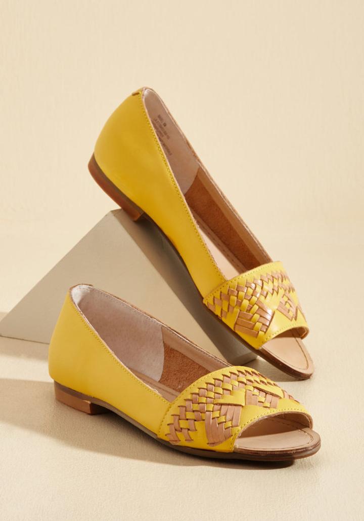  Wishing For Stitching Leather Flat In Sunshine In 10