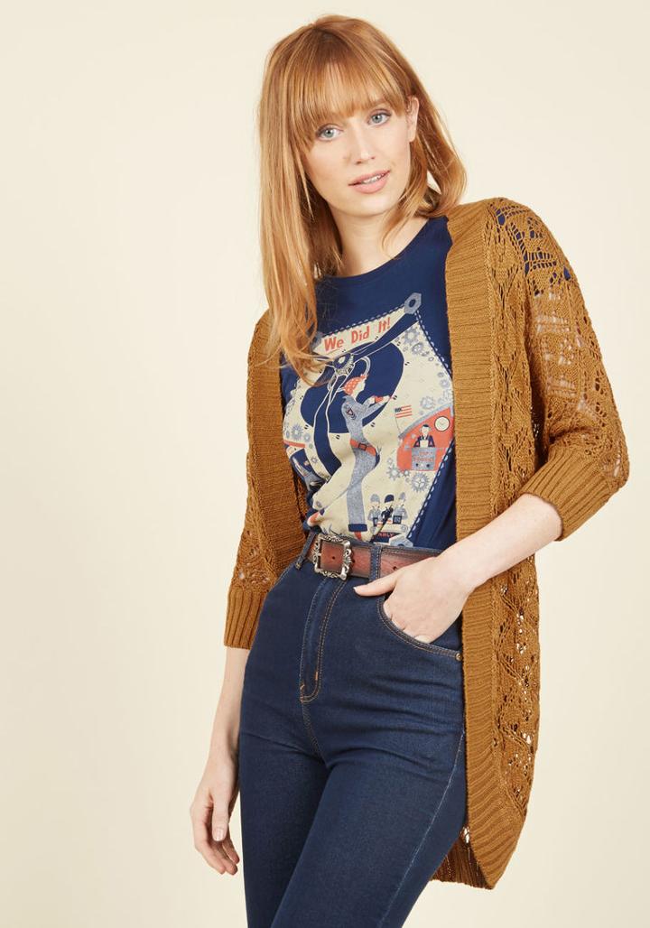 Modcloth Library, Secondary, Tertiary Cardigan In Topaz In S