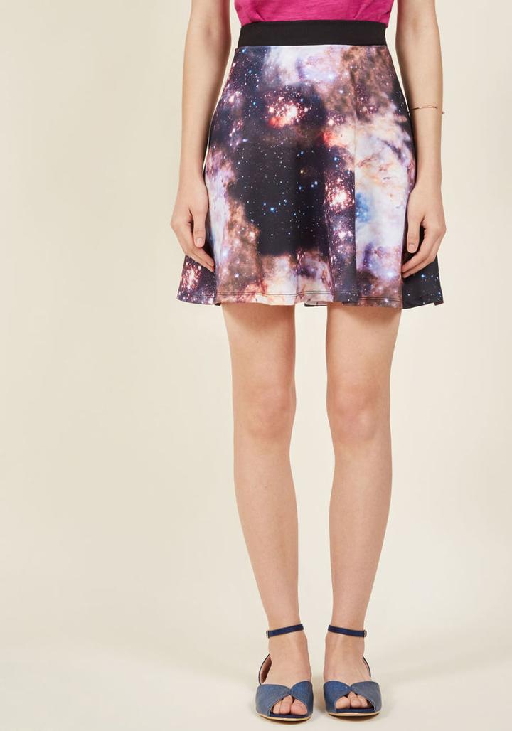 Modcloth Supernova Twirl Skater Skirt In Lilac In Xs