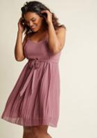 Modcloth Posh Prompting A-line Dress In Dusty Rose In L