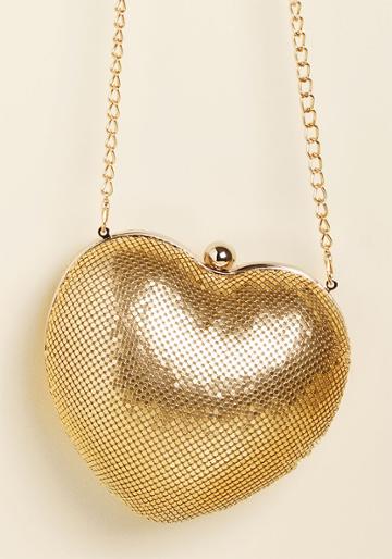 Modcloth Room For Amour Metallic Purse