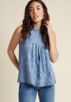 Modcloth Enhanced Experience Lace Sleeveless Top In S
