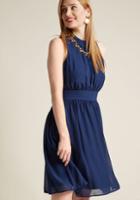 Modcloth Windy City A-line Dress In Navy In Xl