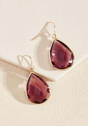  Receiving Drop Honors Earrings In Aubergine