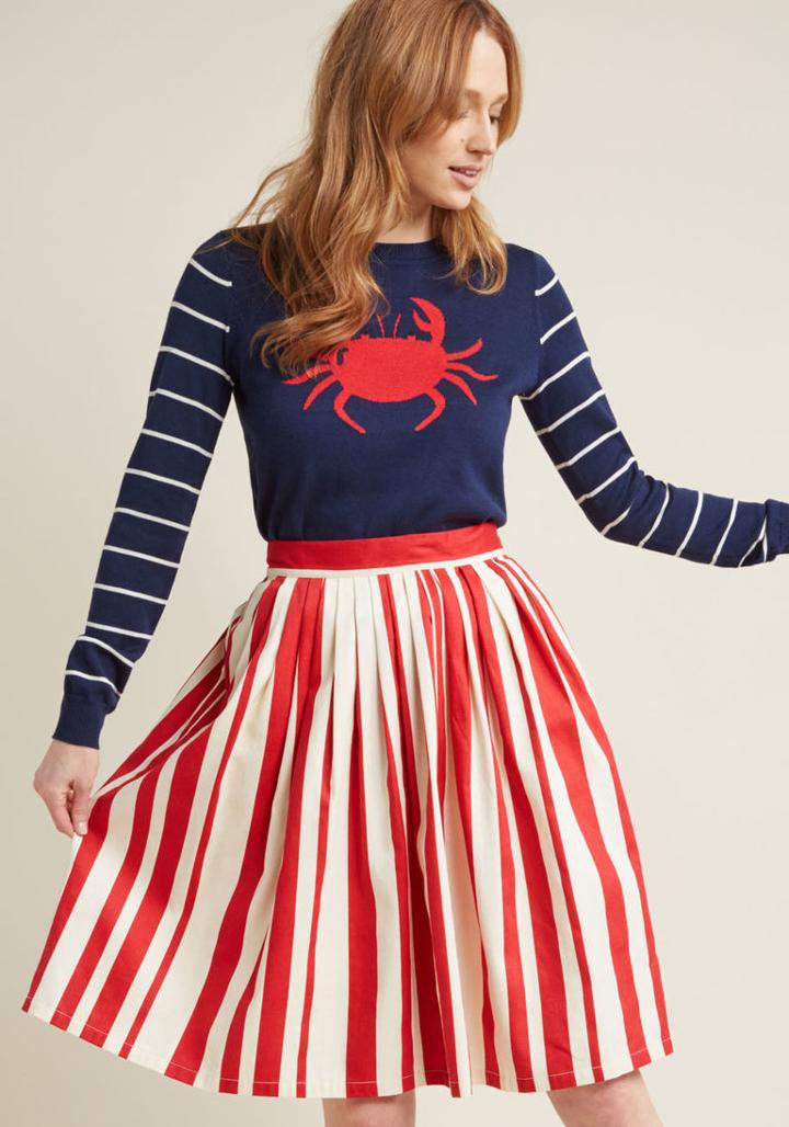 Modcloth Introducing Interest Cotton A-line Skirt In 4x