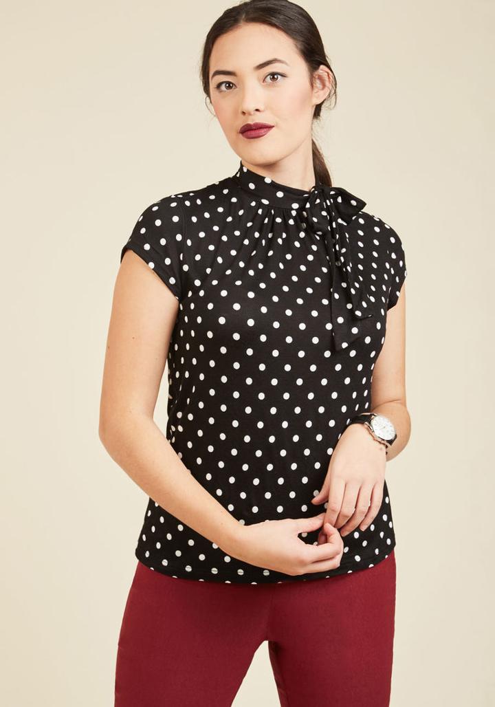  Advert Yourself Polka Dot Top In Black Dots In 1x
