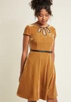 Modcloth Tri-keyhole A-line Dress In Gold In L