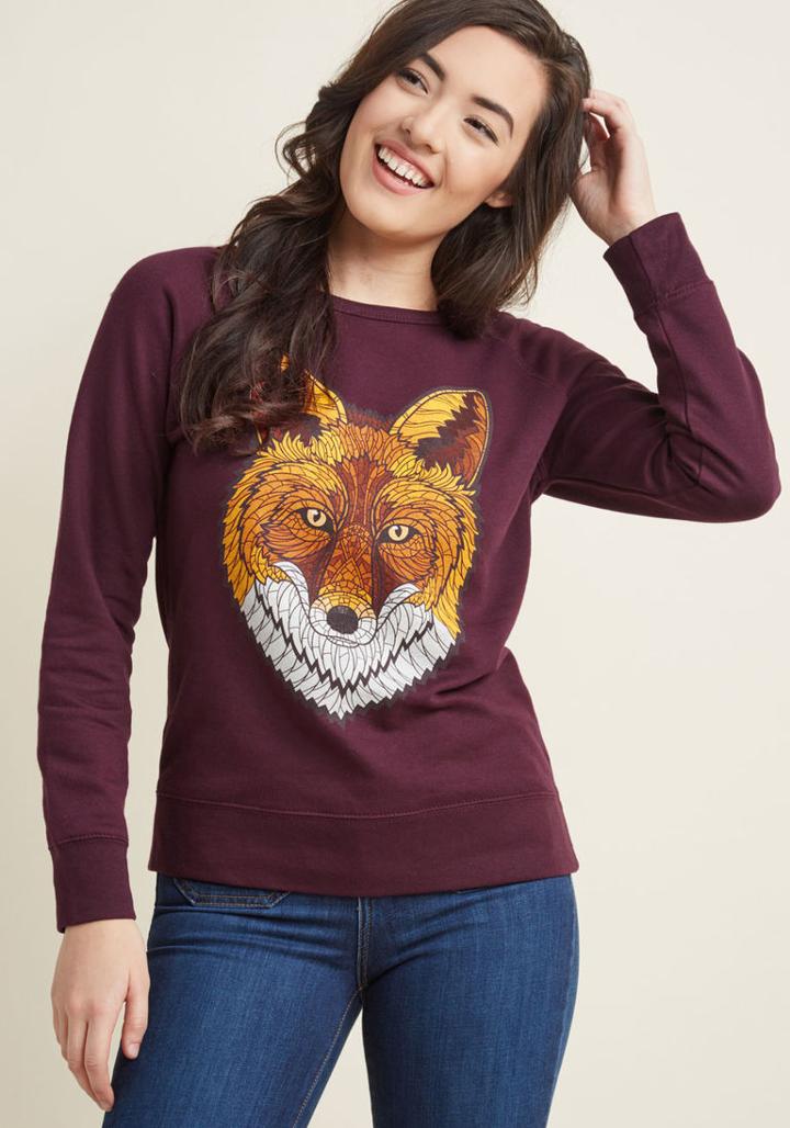 Modcloth Smitten Vixen Pullover In L