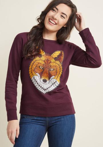 Modcloth Smitten Vixen Pullover In L