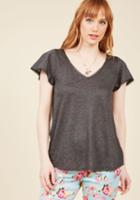 Flutter And Flatter Knit Top In Charcoal In 4x
