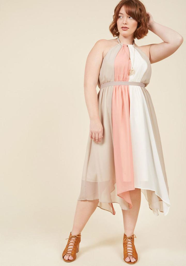 Modcloth As An Aria Halter Maxi Dress In Neapolitan In 4x
