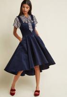 Modcloth Corduroy Charisma A-line Midi Dress In Navy In S