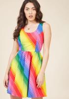 Modcloth Rainbow Reaction Cotton Dress In S