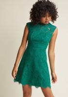 Modcloth Celebrate Success Lace Dress In Spearmint In M