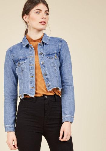  Make It By The Cutoff Date Denim Jacket In Xs