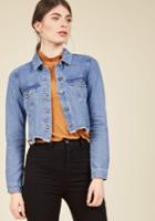  Make It By The Cutoff Date Denim Jacket In Xs