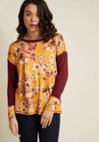 Modcloth Editing For The Afternoon Pullover In Mustard And Burgundy In M