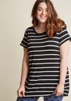 Modcloth Simplicity On A Saturday Tunic In Black Stripes In 1x