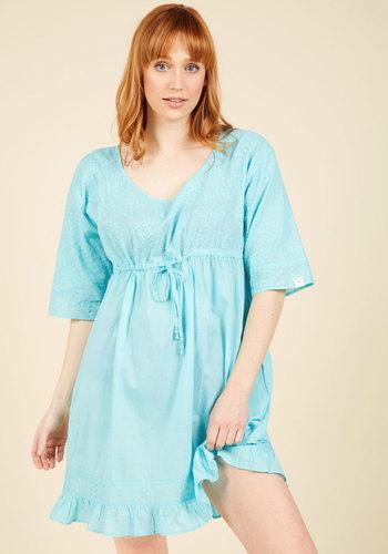  From Swimming To Snacking Cover-up Dress In Aqua In S