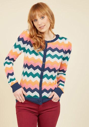  Along The Bright Lines Striped Cardigan In Tropical In S