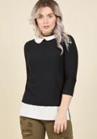 Modcloth Classroom Charisma Sweater In Black In 3x