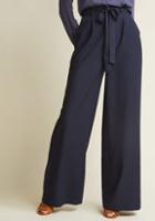 Modcloth High-waisted Wide-leg Trousers In Navy