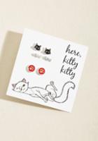 Modcloth Kitty Little Thing Earring Set