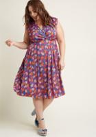 Modcloth Pleated Of Energy Midi Dress In Buds In L